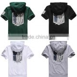 walson New Cospaly Attack on Titan Unisex Hoodie T-shirt Short Sleeve Costumes 4 Colors