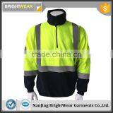 Two Tone hi Vis Safety Sweatshirt With Reflective Tape and Half Zipper thumbnail-1