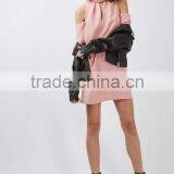 Cold Shoulder Funnel Neck Dress thumbnail-1