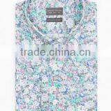 Light Blue Floral Cut Away Collar Mens Dress Shirt thumbnail-1
