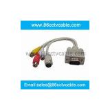 VGA Male to 4 Pin S-Video RCA Converter, Audio Video Cable