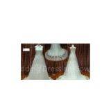 Floor Length Elegant A Line Strapless Lace Ivory White Wedding Dresses Silhouettes thumbnail-1