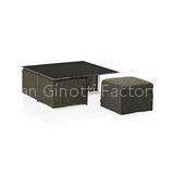 Rectangle Black Glass Coffee Table thumbnail-1