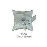 Embroidery Poly Linen Silk Cushion Covers Decorative Pillow With Handmade Bow thumbnail-1