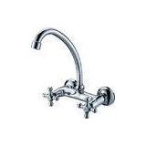 2 Cross Handles Kitchen Tap Faucet / Wall mounted Hot And Cold Tap Faucet