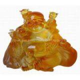 Liuli Crystal Happiness Buddha and Five Children