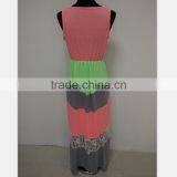 Women Fluorescent Color Beach Long Dress Cute Mommy Daughter Maxi Dress thumbnail-4