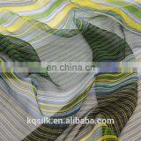 Printed 100% Silk Georgette With Colorful Stripes Pattern