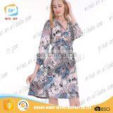 Hot Sell Hawaiian Dress for Women Floral Print Fat Women Party Dress thumbnail-1