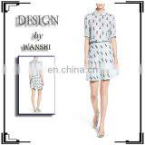 Hot Sell Women Wear Short Sleeve Printed Design Shirtdress Fashion Dresses for Women thumbnail-1