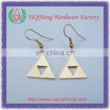 Gold triangle metal earring