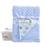 Cartoon Printed 2 Layers Breathable Cotton Backing Minky Dot Baby Blanket thumbnail-6