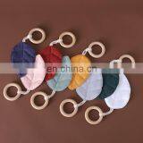 Газовый лист, деревянное кольцо для резания зубов для младенцев-игрушка