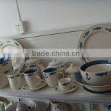 50pcs White and Blue Glazed Dinnerware Set thumbnail-1