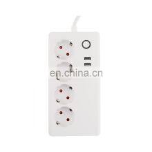 Universal EU Travel Extension Plug Socket 4 Outlets 2 USB Desktop Power Strip Surge Protector thumbnail-4