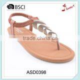 Shiny Upper Material Sequined Wholesale Ladies Sandals Factory Made in China thumbnail-1