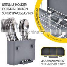 Dish Rack, Large Capacity Dish Drainer, Dish Drying Rack With Cutlery Holder thumbnail-4