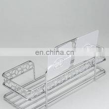 ODM Diamond Series Bathroom Iron Rack Wall Mounted Stickers Wire Basket Shower Caddy Bathroom Shelf thumbnail-5