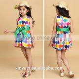 2015 Summer Short Sleeve Dress With Belt Pure Cotton Dot Children Dress Cuhk Princess Skirt Wholesale From China thumbnail-5