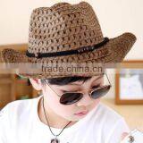 2015 New Outdoor Cheap Summer Fashion Straw Hat Children Hat Cowboy Hat Bulk Straw Cowboy Hats thumbnail-2