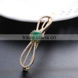 Neoglory Accessories Beautiful Green and Blue Zircon Crystal Vertical Clip Hair Pin thumbnail-5