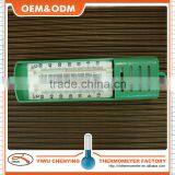 Plastic Psychrometer Thermometer Dry & Wet Green Housing Capillary Glass Scale Cheap Price Accurate Read Temperature w/ Hook