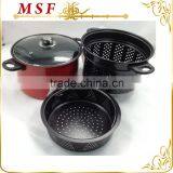 MSF-6427 Carbon Steel Pasta Pot With Strainer Pasta Steamer Set Heat Resistant Painting on Body Non Stick Coating in Pasta thumbnail-2