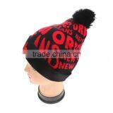 Letter print winter warm knitted beanie New factory style knitted hat acrylik crochet