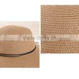 QXSH0009 With Rope Decoration Summer Straw Hat New Beach Fedora Wide Brim thumbnail-4