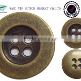 20mm flat round rim metal alloy 4-hole button