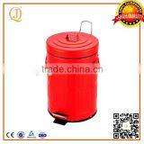 Waste Management Home Garden Red Metal Colored Trash Can