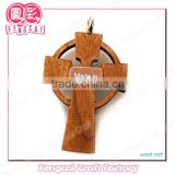 Wooden Religious cross key chain pendant (wood crafts in laser-cutting & engraving)