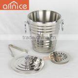 Hot Sale Double Ear Handle Champagne Ice Bucket/stainless Steel Ice Bucket/insulated Ice Cooler Bucket With Tong&rack&lid thumbnail-4