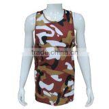 Wholesale 100% Polyester Full Printed Mens Gym Singlets Workout Tank Tops , Custom Made Mens Gym Clothing , Mens Gym Wear thumbnail-3