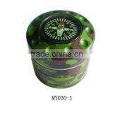 Metal Green Around Cigarette Grinder With Compass thumbnail-1