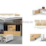 T Shape Melamine Laminated Luxury Open Space Market Wood and Steel Office Manager Desk thumbnail-6