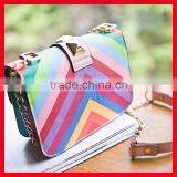 Wholesale Hot Sale Beautiful Rainbow pu Leather Bag for Girls thumbnail-4