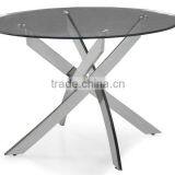 Stainless Steel Base With Glass Dining Table A301A# thumbnail-1