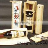 Pine WOOD Wine Box for Single Bottle With Differernt Design