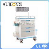 Cheap Steel Emergency Clinic Instrument Trolley With Drawers