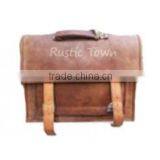 Handmade Leather Satchel Leather Briefcase 15" thumbnail-1