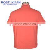 100% Cotton Pique Fabric Men's Orange T-shirt Short Sleeve Summer thumbnail-3