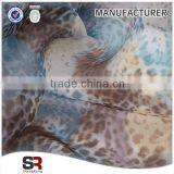 2015 Customize Flower Transfer Organza Printed Fabric/ leopard print fabric