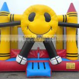 smile face inflatable crayon bounce house commercial quality A1154