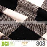Wholesale Yarn Dyed Twill Check Cotton Brushed Black&white Gingham Flannel Fabric of 21s for Shirts Dress thumbnail-1