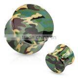 Camouflage UV acrylic body jewelry custom designed