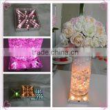 Latest 4 Inch Square 16 Colors Changing Rechargeable Remote Control Led Centerpiece Wedding Decoration