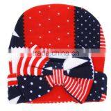 New Xmas Neonatal Baptism Cap Owl Stars Baby Hat Keep Warm Double Layer Beanie Hats Bow Knitted Cotton Caps thumbnail-5