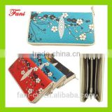 Beautiful flower embossing and luxury style hot promotion item fancy wallets for ladies