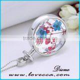 2016 Trending Perfume Bottle Necklace Pendant Dried Flower Necklace thumbnail-3
